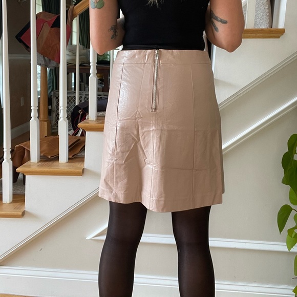 Pale Pink Faux-Leather “Plastic” Mini Skirt - Picture 4 of 7